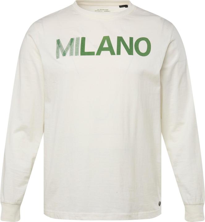 Image du produit JP1880 JP 1880 Herren grosse Grössen Langarm-Shirt, Rundhals, Brustprint offwhite XL 825317200-XL (XL)