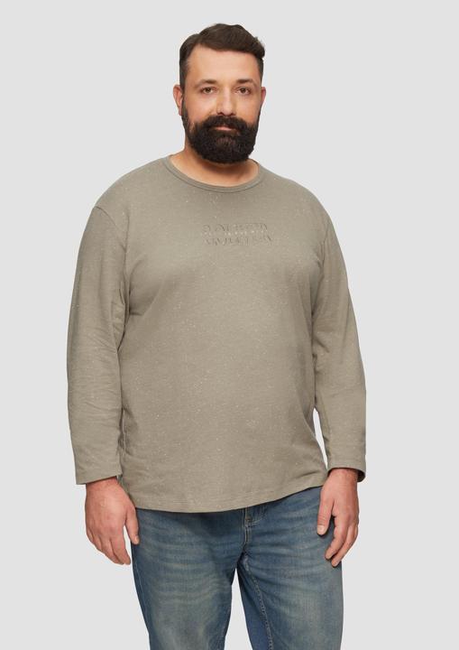 Actual product image S.Oliver T-Shirt Meliertes Longsleeve aus Jersey mit Logo-Print (3XL)