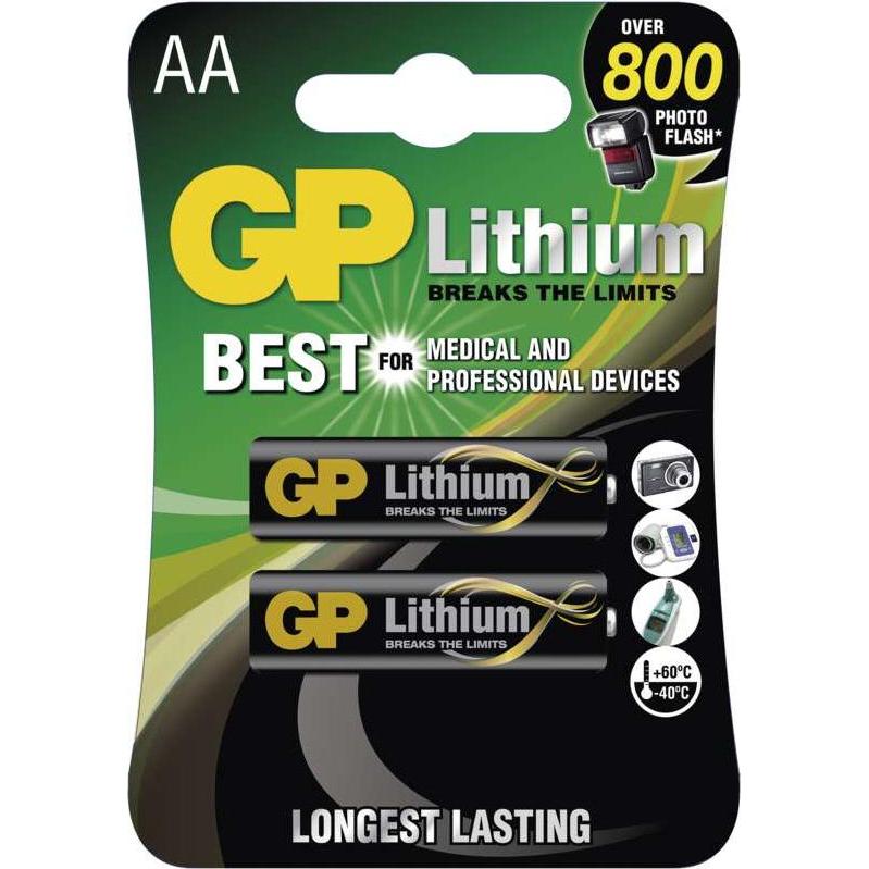 Thumbnail - GP Batteries 15LF-U2 LITHIUM 1.5V AA FR6 (2 Stk., AA), Batterien + Akkus
