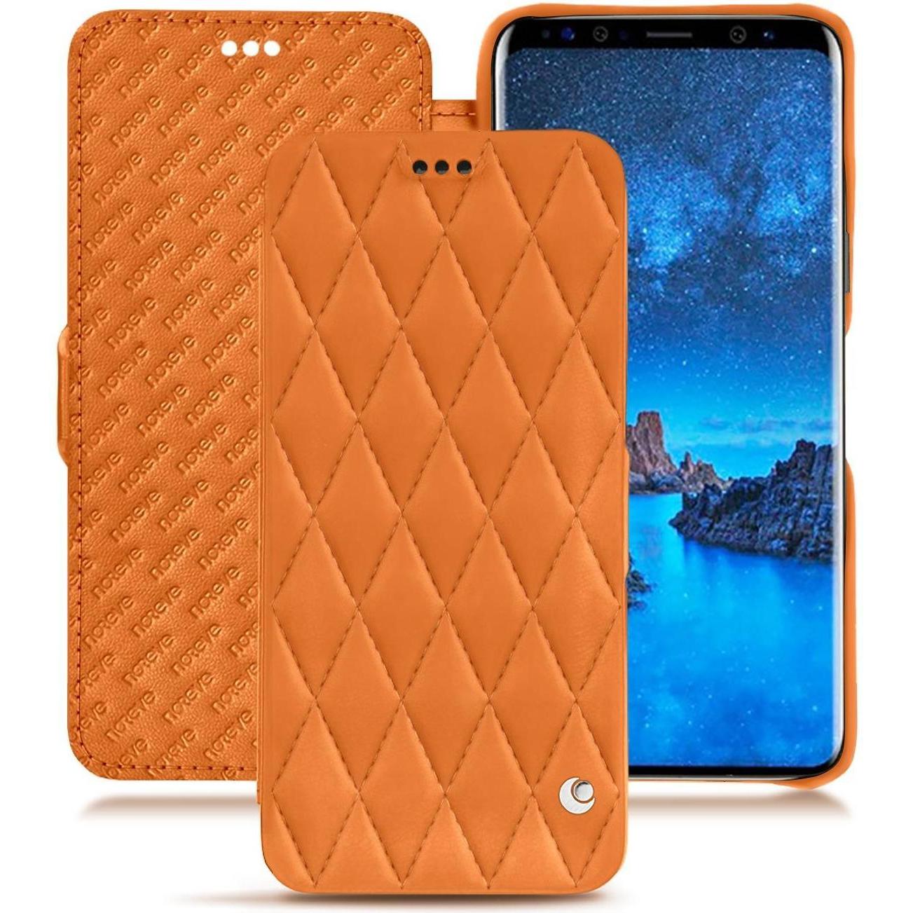 Thumbnail - Noreve Lederschutzhülle horizontal (Samsung Galaxy S9), Smartphone Hülle, Orange