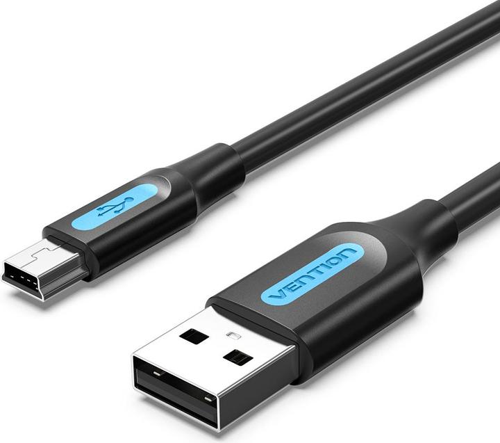 Image du produit Vention Câble USB 2.0 Type-A/Mini USB Type-B noir - 1,5m (1.50 m, USB 2.0)