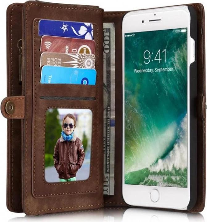 Produktbild Caseme Apple iPhone 8 Plus Echtleder Portemonnaie Karten Hülle (Apple iPhone 8 Plus)