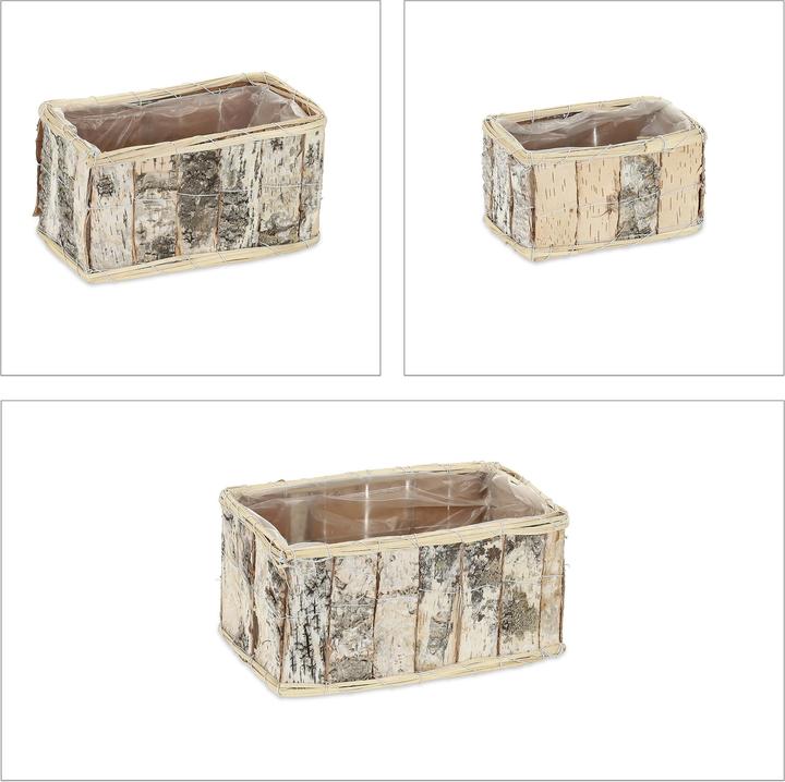 Produktbild Relaxdays 3x Blumentopf (17.50 x 28 x 14 cm)