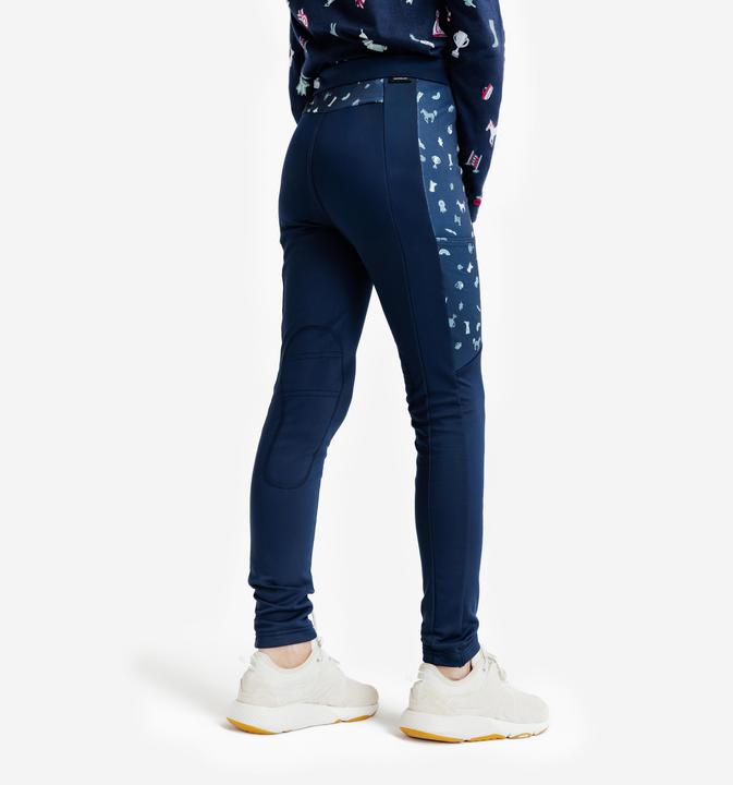 Fouganza Winter-Reithose 100 Kinder grüner Print (140)