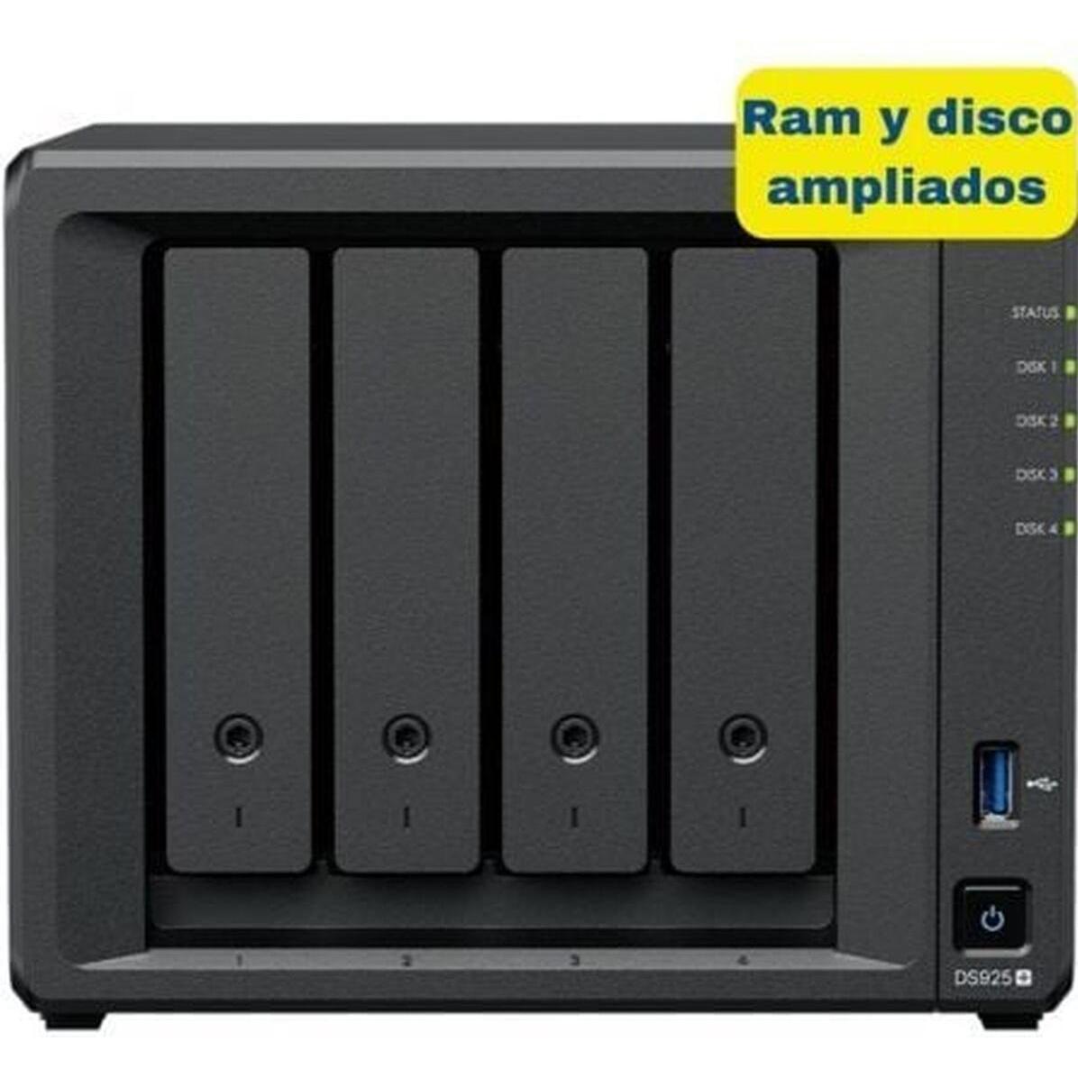 Synology NAS-Netzwerk-Speicher DS925+/8G 16TB Schwarz Intel Celeron, NAS, Schwarz