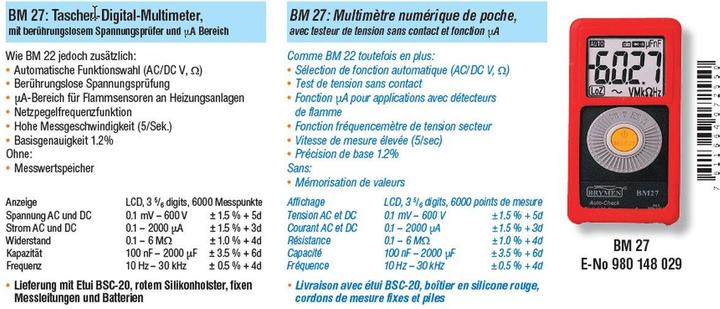 Produktbild Elbro Multimeter (CAT II 600V, CAT III 300V, Hand-Multimeter)