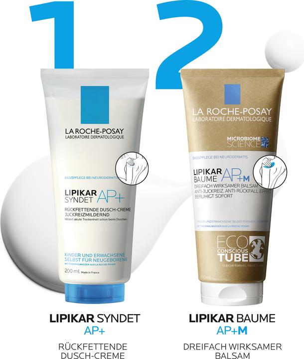 Produktbild La Roche Posay Lipikar Syndet AP+ Rückfettendes Duschgel für extrem trockene auch für neugeborene Babys und Kinder (200 ml)