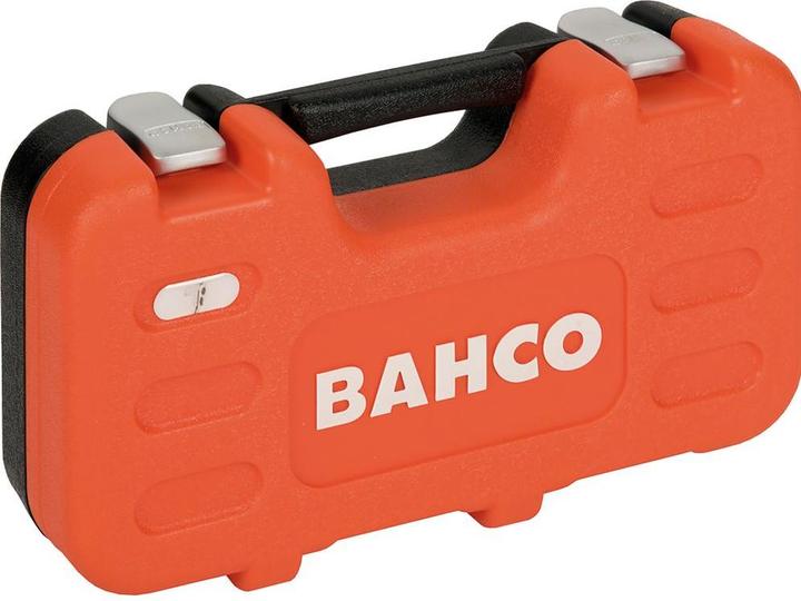 Image du produit Bahco 1/4"- und 3/8"-Steckschlüssel-Satz, metrisch, Sechskant, inklusive Umschaltknarre - 34-teilig