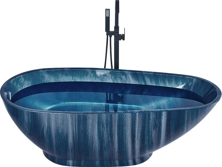 Produktbild Beliani Badewanne freistehend marineblau Marmor Optik 170 x 80 cm RIOJA (178 l, 170 cm, 80 cm)