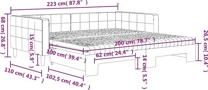 Actual product image vidaXL ausziehbares Tagesbett