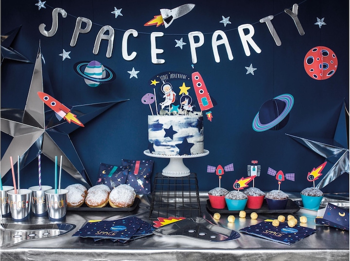 Actual product image Partydeco Cake Topper Space Set 7 pieces