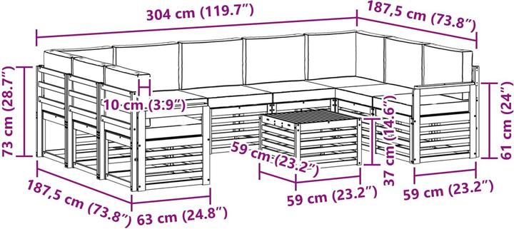 Produktbild vidaXL Outdoor-Sofa
