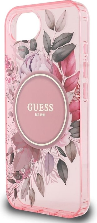 Produktbild Guess Case IML Flowers MagSafe for iPhone 16e pink (Apple iPhone 16e)