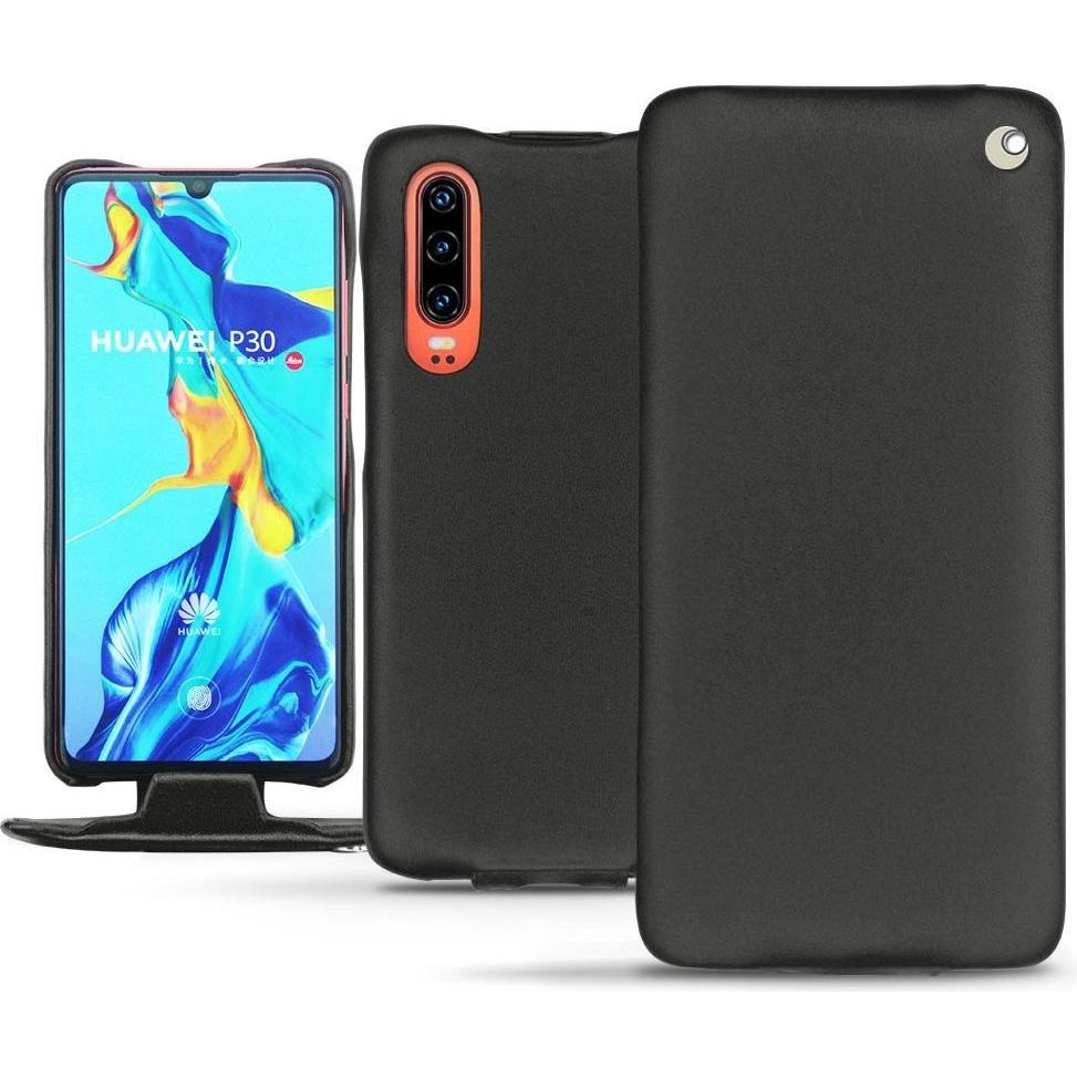 Noreve Lederschutzhülle vertikal (Huawei P30), Smartphone Hülle, Schwarz