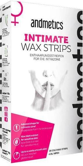 Immagine prodotto Andmetics Strisce di cera intima Strisce depilatorie 36 per confezione (28 x, 28 g)
