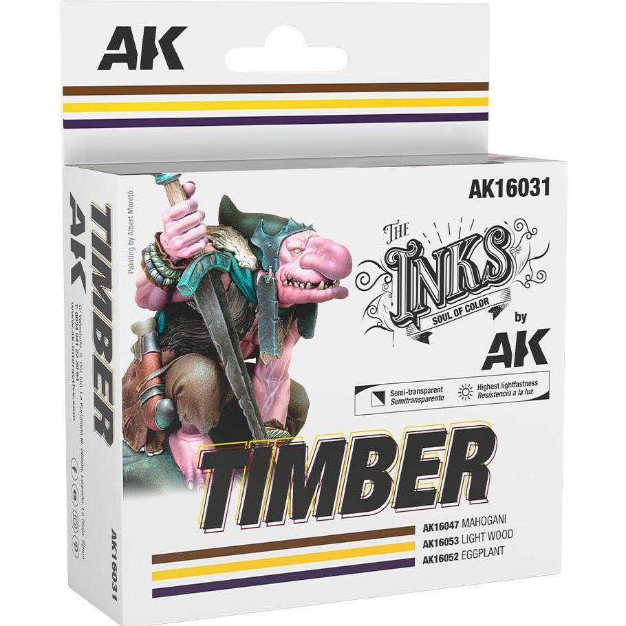 AK Interactive, Cartucce di ricambio + Calamaio, Timber (Multicolore)