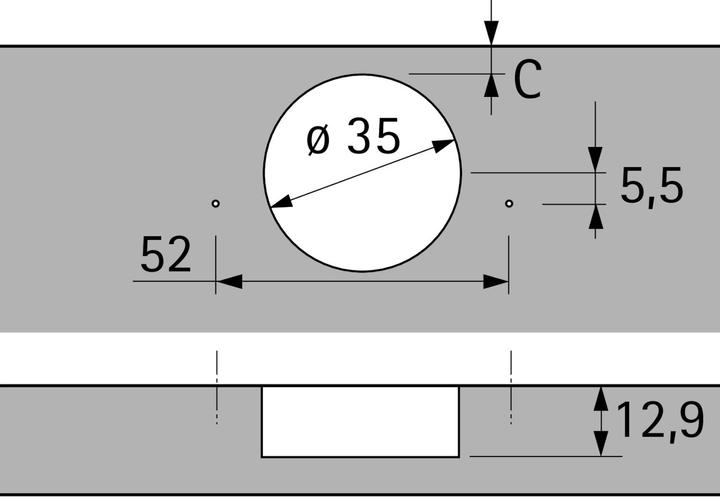 Produktbild Hettich 45° Topfbänder Sensys 8639i W45, Eckband vorliegend