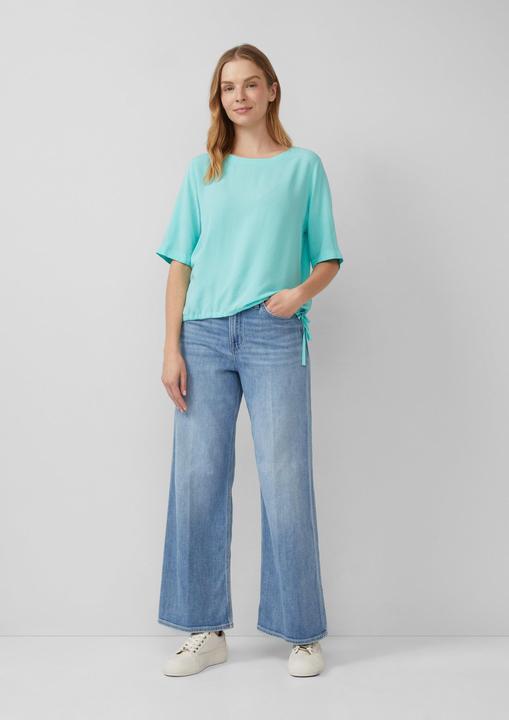 Produktbild S.Oliver Bluse Gemusterte Shirt-Bluse mit verstellbarem Saum (34)