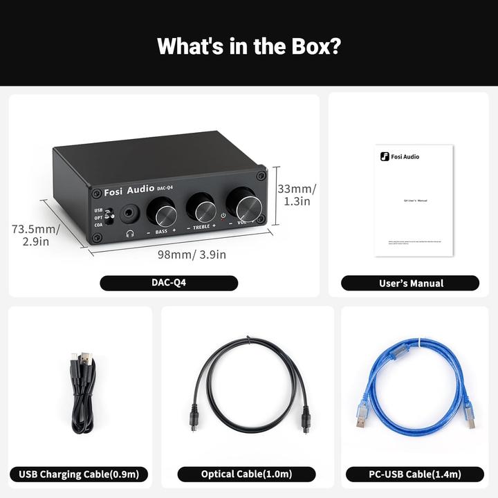 Image du produit Fosi Audio Q4, 24-Bit/192 kHz DAC und Kopfhörerverstärker