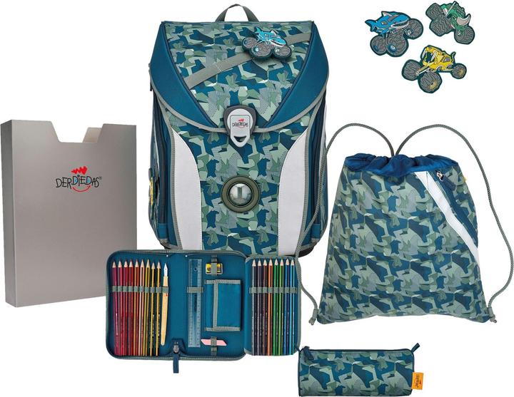 Dunkelblau, Grau, Khaki, Monster Truck