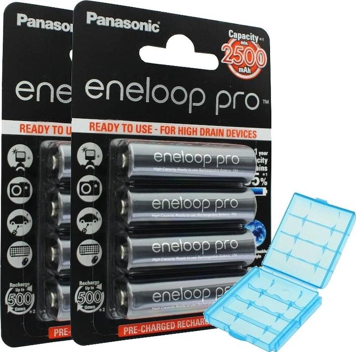Actual product image Panasonic Eneloop Pro and AccuCell battery box (8 pcs., AA, 2500 mAh)