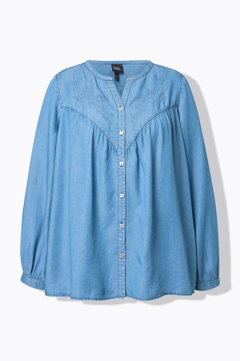 Actual product image Ulla Popken Embroidered Denim Blouse (54)