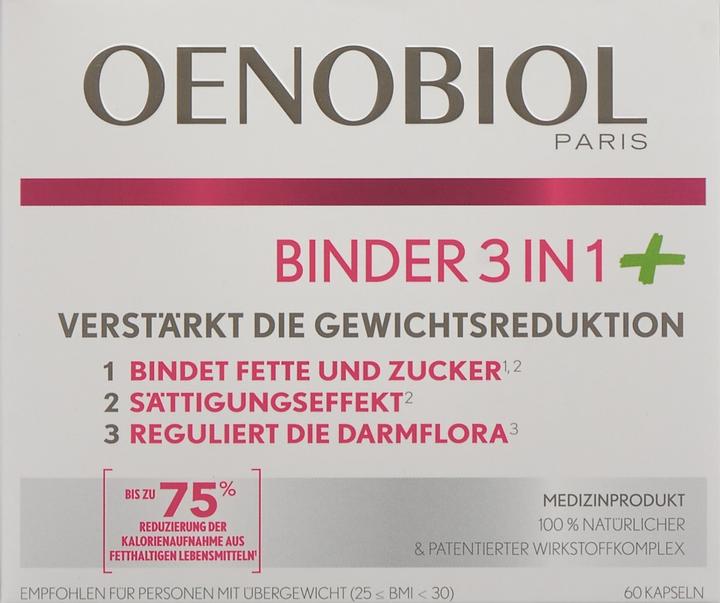 Nährwerte und Zutaten Oenobiol Binder 3 in 1 Plus (60 Stück, Kapseln, 60 g)