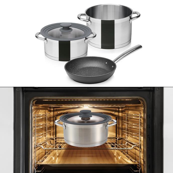 Produktbild Tescoma Unicover Deckel Ø 28, 30, 32 cm Grau (33.50 cm, Kunststoff, Metall)