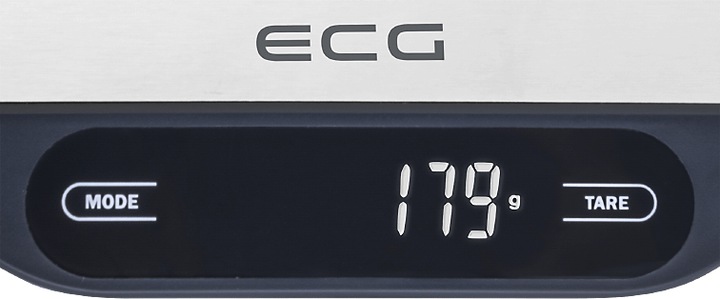 Produktbild ECG KV 215 S Küchenwaage, Edelstahl Arbeitsplatte Rechteck Elektronische Küchenwaage