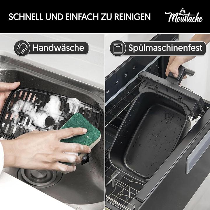 Produktbild Moustache Heissluftfritteuse XXL DuoFry mit 2 Fächern, 8L