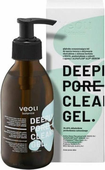 Veoli Botanica Deeply Pore Cleansing Gel deep cleansing face wash gel with green tea extract 200ml (Reinigungsgel, 200 ml)