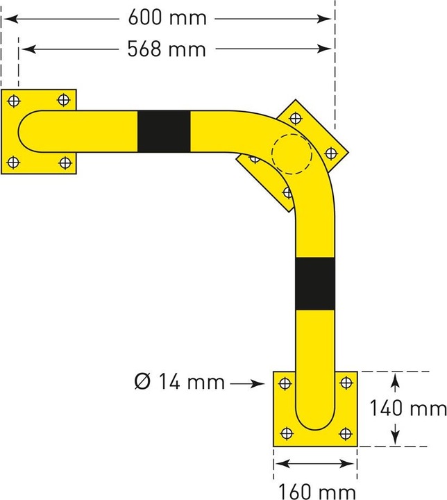 Actual product image Moravia BLACK BULL corner protection bracket Ø 76/3 mm 600 x 600 x 600 mm
