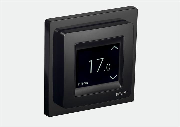 Produktbild Devi DEVIreg Touch schwarz 140F1069 UP Uhren-Thermostat 16A, 230V mit Rahme