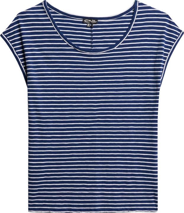 Marineblau, Weiss gestreift