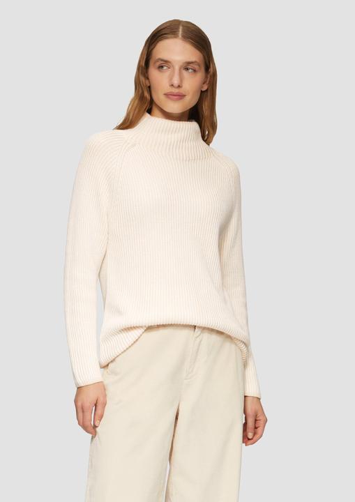 Produktbild S.Oliver Strickpullover Zweifarbiger Strickpullover mit Stehkragen (44)