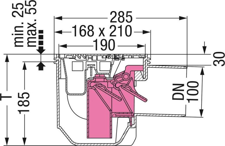 Actual product image Kessel Drehfix floor drain with backflow preventer
