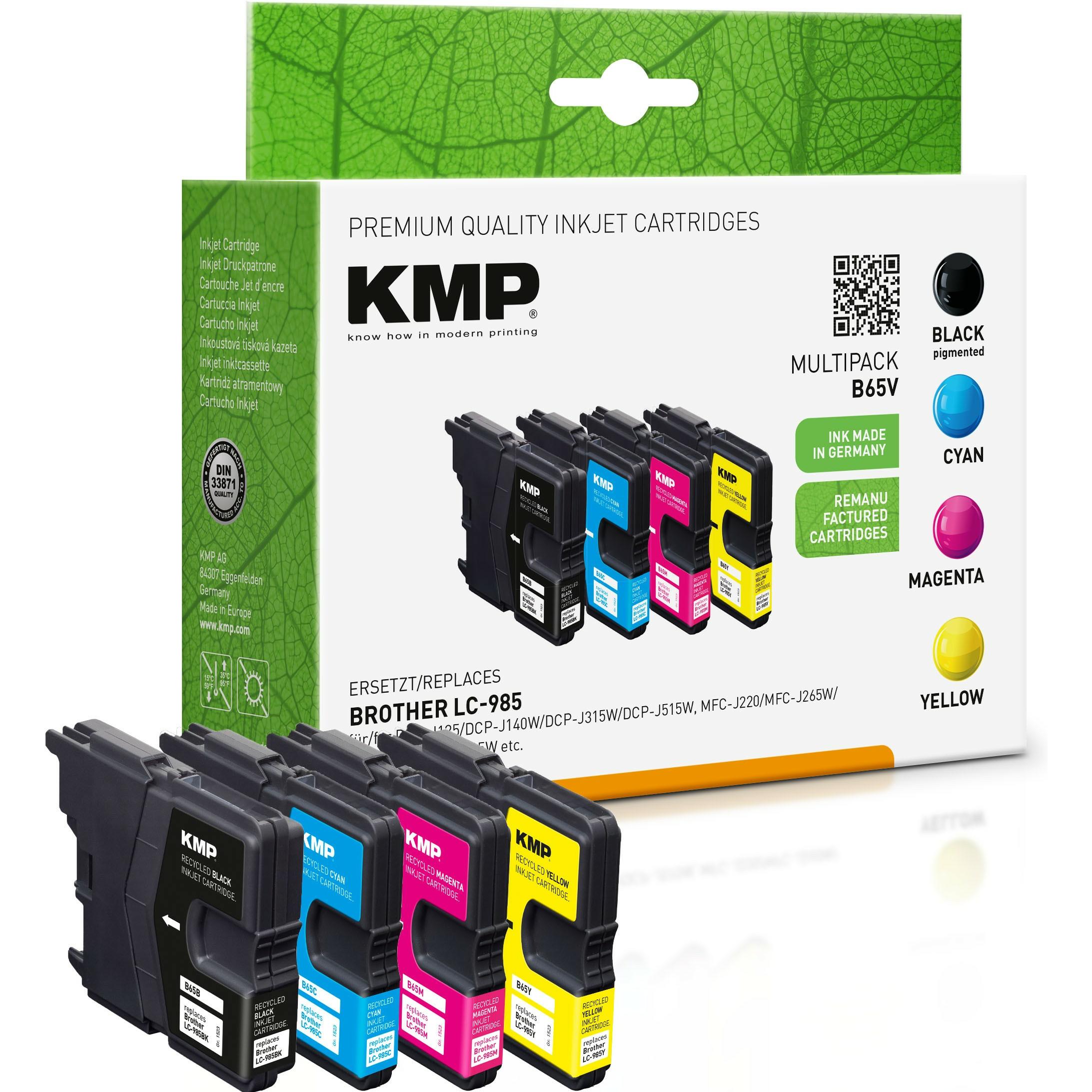 KMP, Druckerpatrone, Tinte ersetzt LC985VALBP (M, BK, Y, C)