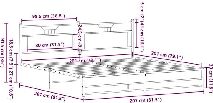 Image du produit vidaXL Bettgestell (200 x 200 cm)