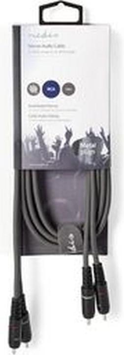 Produktbild Nedis Stereo-Audiokabel 2X RCA Stecker 2X RCA Stecker Vernickelt 1.50 m rund Dunkelgrau Kartonhülle (1.50 m, Cinch)