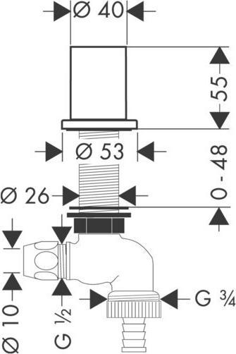 Image du produit hansgrohe HG Robinet d'arrêt pour appareil de cuisine DN 15 stainless steel optic
