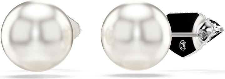 Actual product image Swarovski Lucent Ear Studs with Pave Ball, White, Rhodium Plating (Rhodium-plated)