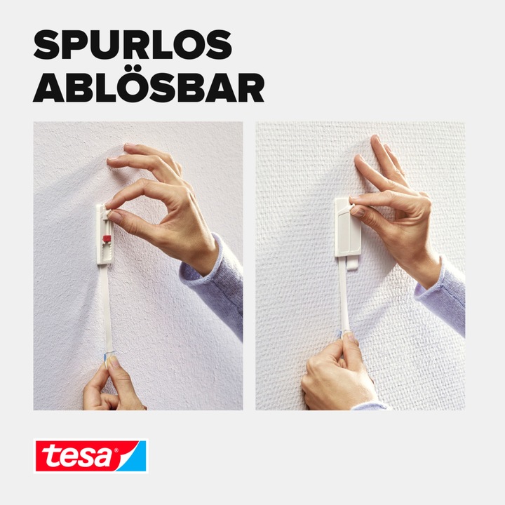 Image du produit tesa Powerstrips SMALL, 1kg de force d'adhérence, 4 bandes adhésives double face