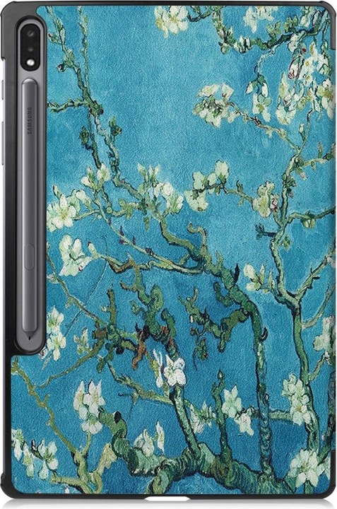 Actual product image Cover-Discount Galaxy Tab S7+ (12.4) - Tri-fold Smart Case Flowers (Galaxy Tab S7 FE)