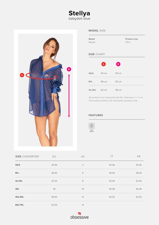 Produktbild Obsessive Stellya babydoll blue M/L (M, L)