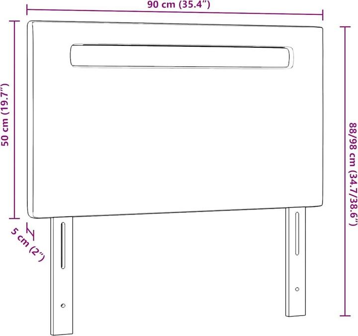 Produktbild VidaXL Schwarzes Kopfteil (90 x 5 x 88 cm)