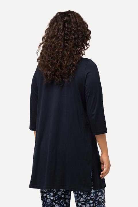 Immagine prodotto Ulla Popken Maglia lunga con scollo a V, maniche a 3/4 e taglio svasato (68)