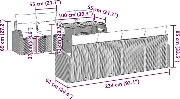 Produktbild vidaXL Garten Essgruppe