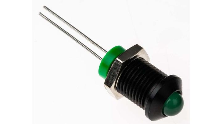 Produktbild RS PRO LED vorst 8mm sw Lötpins 2VDC grün IP67