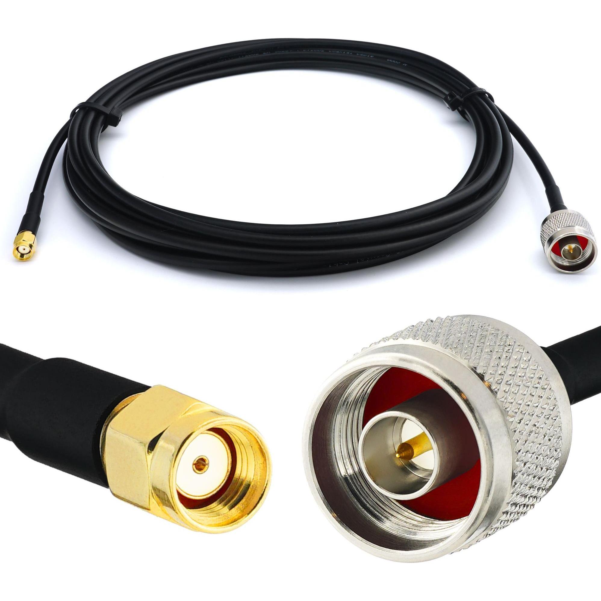Rangeful RP-SMA Male to N Male 10m RG58/U Coaxial Cable RG58-RPSM-NM-10, Cavo antenna