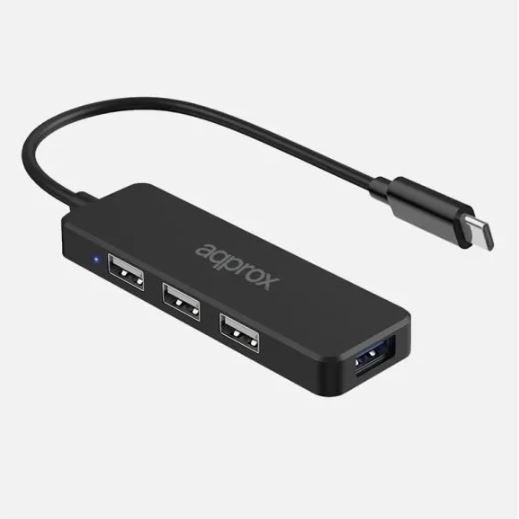 Approx 4-Port USB-C Hub! APPC48V2 (USB-C, 4 porte), Docking station + Hub USB, Nero